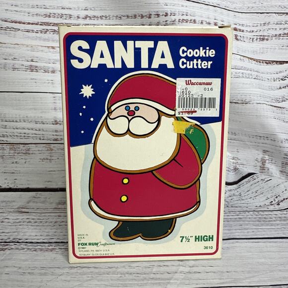 Vintage Fox Run Made In USA 7.5" Metal Santa Cookie Cutter - Picture 1 of 7